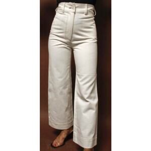 Nathalie Dumeix Paris 'June' Ivory Wide Leg High Rise Jeans sz 36 EU / 2 - 4 US